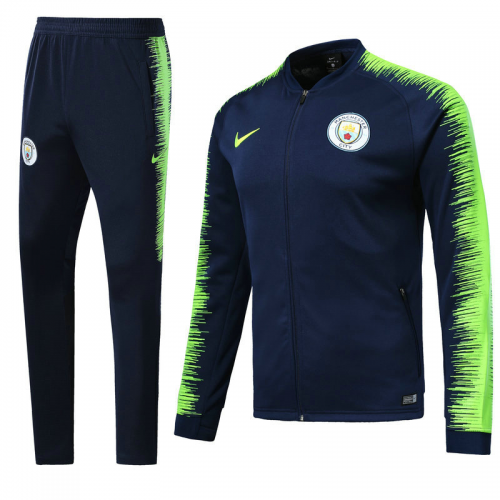 Manchester City 18/19 Jacket Tracksuits Blue Green With Pants